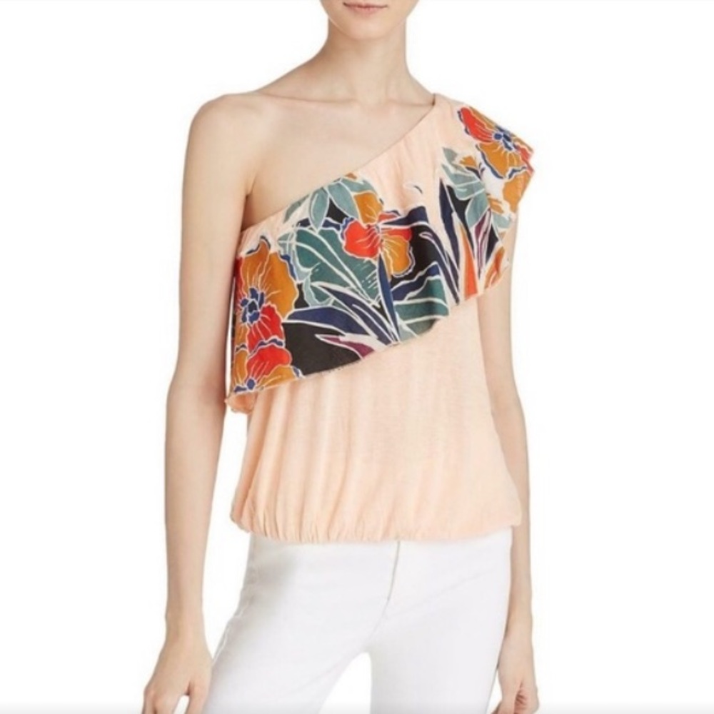Free People One Shoulder Floral Top Size Xs